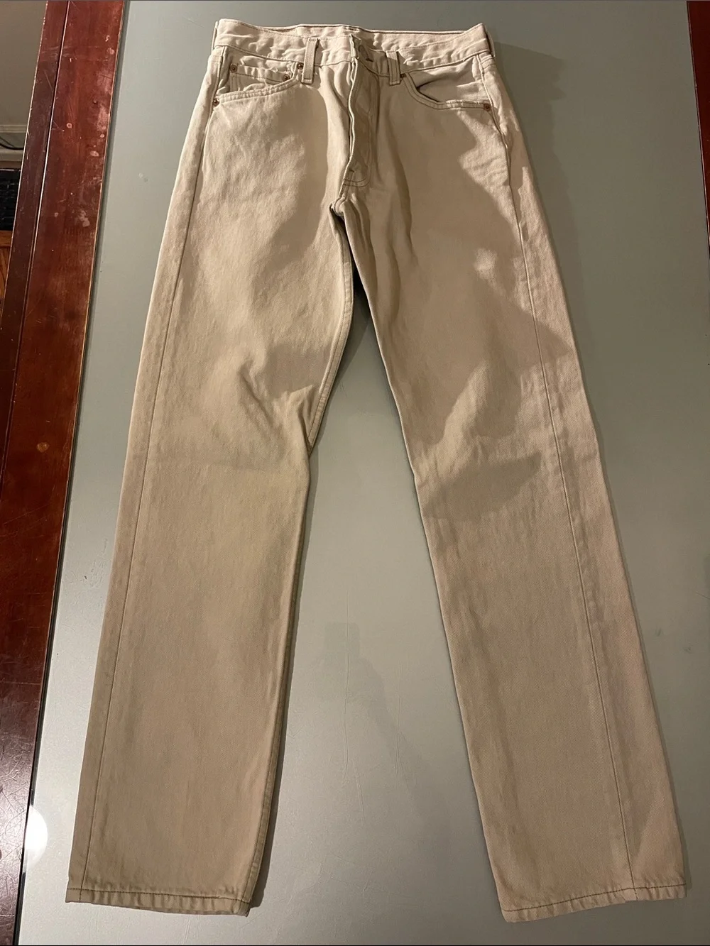Levi’s 501 Straight-Leg Beige Jeans 30x32